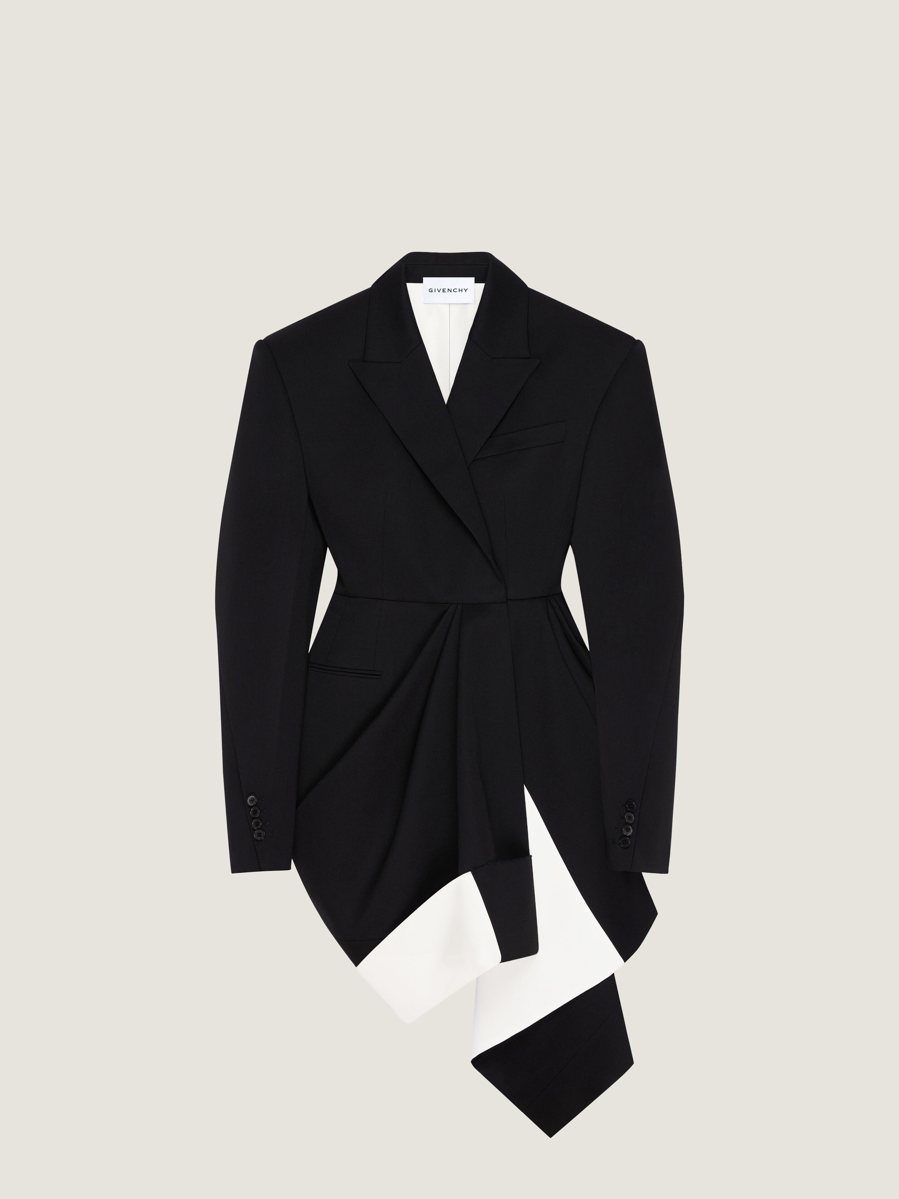 Jacket in wool with draped detail
